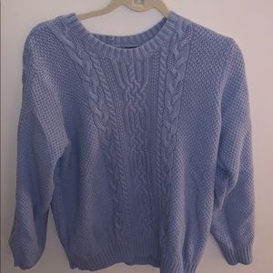 BLUE CHUNKY KNIT SWEATER